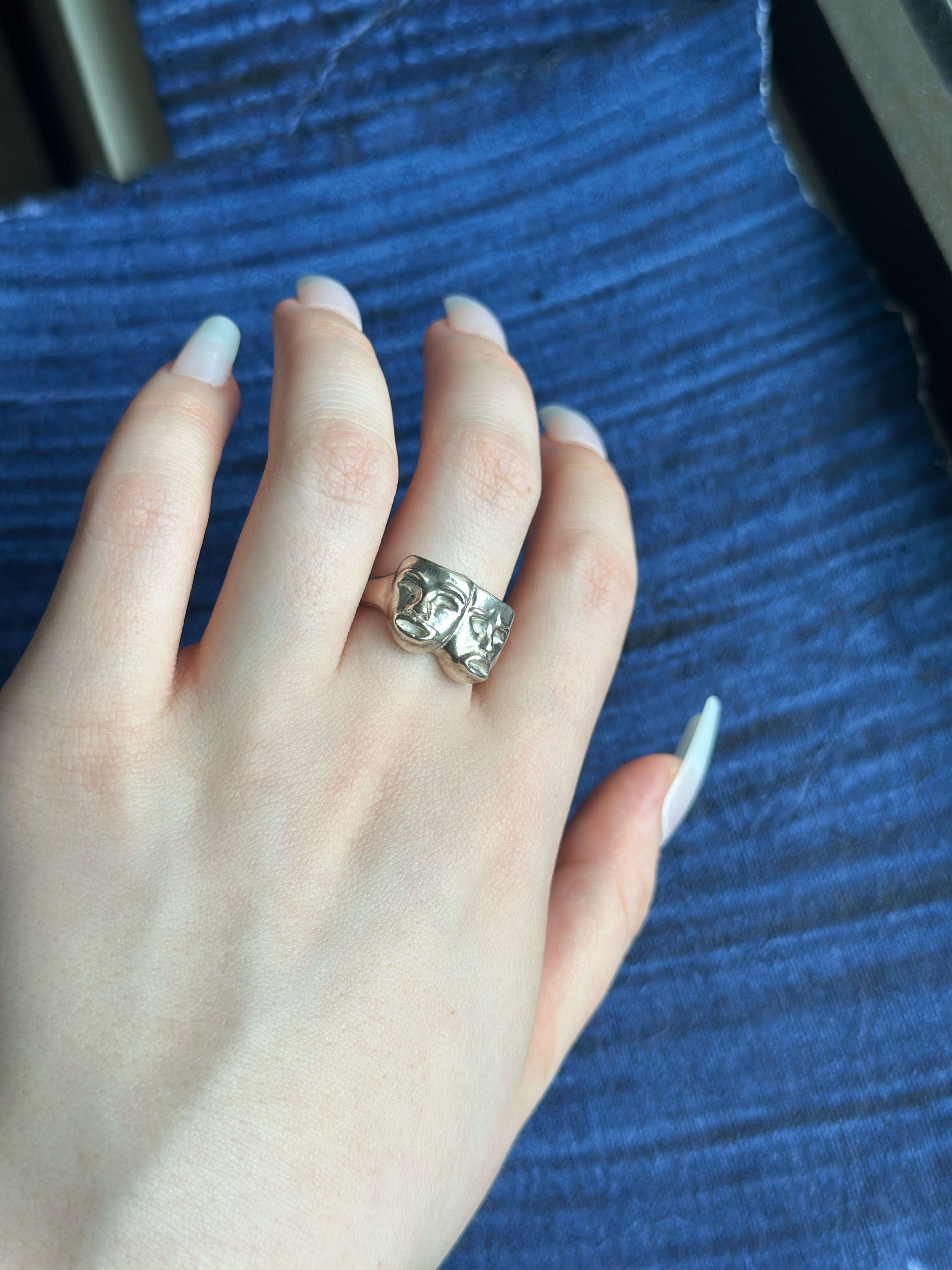 Thalia & Melpomene Theater Mask Ring