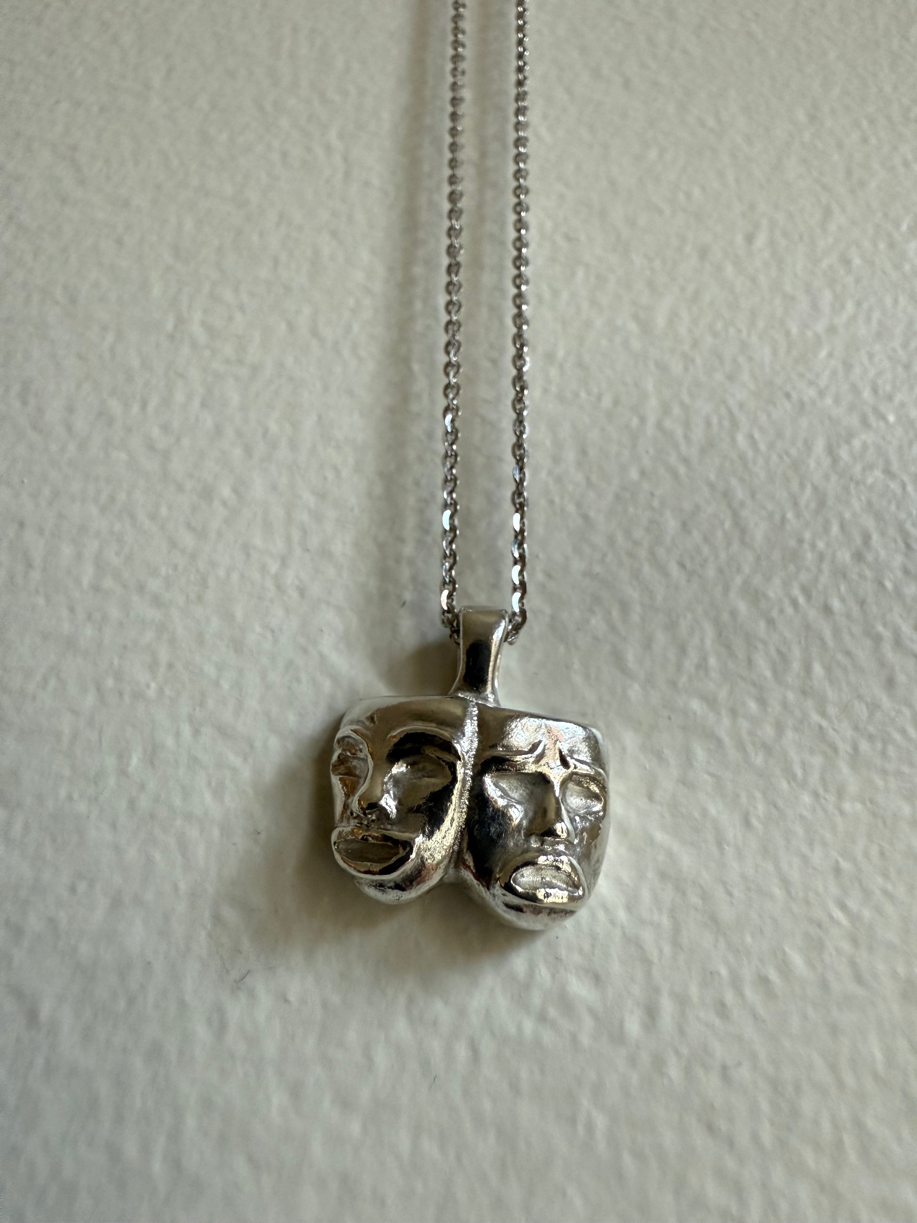 Thalia and Melpomene Theater Mask Pendant